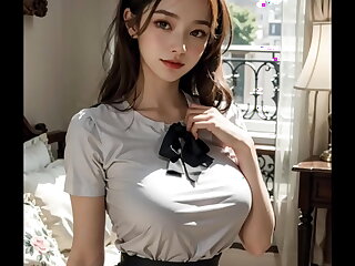 &lpar;3D ANIMATED HENTAI ASIAN MODEL&rpar; wearing a maid contraption &lpar;with pussy masturbation ASMR sound&excl;&rpar;